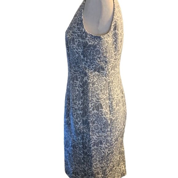 Vintage Evan Picone Textured Floral Brocade Fully Lined Cocktail Dress Petite 10 - Picture 4 of 12